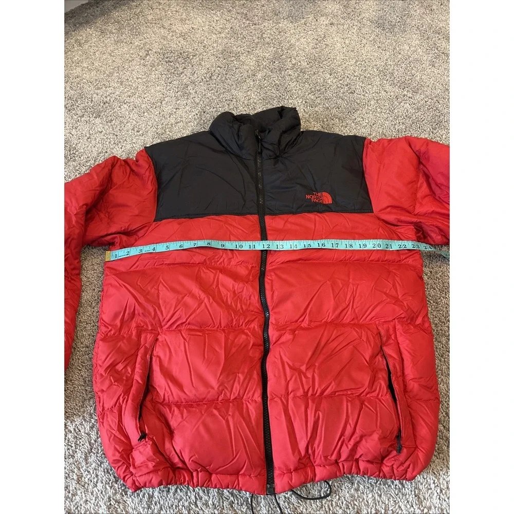 Men's The North Face Red Black Puffer Jacket 700 Fill Down Nupste Coat Large L